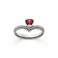James Avery Artisan Jewelry Gemstone Rings-Beaded Chevron Heart Gemstone Ring
