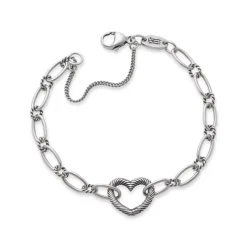 James Avery Artisan Jewelry Charm Bracelets|Sterling Silver Bracelets-Changeable Heart Charm Bracelet