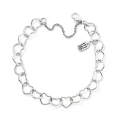James Avery Artisan Jewelry Charm Bracelets|Sterling Silver Bracelets-Connected Hearts Charm Bracelet