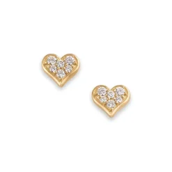 James Avery Artisan Jewelry Stud Earrings|Gemstone Earrings-Delicate Pave Diamond Heart Studs