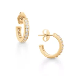 James Avery Artisan Jewelry Hoop Earrings|Gemstone Earrings-Delicate Pave Diamond Hoops