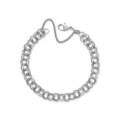 James Avery Artisan Jewelry Charm Bracelets|Sterling Silver Bracelets-Double Link Charm Bracelet