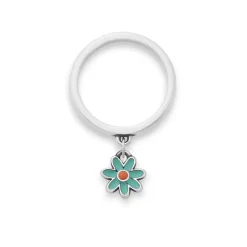 James Avery Artisan Jewelry Dangle Rings-Enamel Mini Flower Charm Dangle Ring