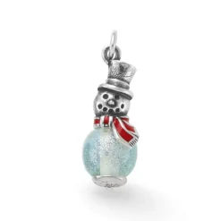 James Avery Artisan Jewelry Art Glass|Enamel-Enamel Snowman Art Glass Charm