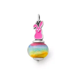 James Avery Artisan Jewelry Animals|Art Glass-Enamel Sweet Bunny Art Glass Charm
