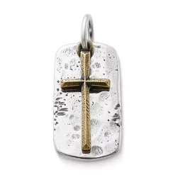 James Avery Artisan Jewelry Faith|Religious Charms-Engravable Tag and Cross Charm