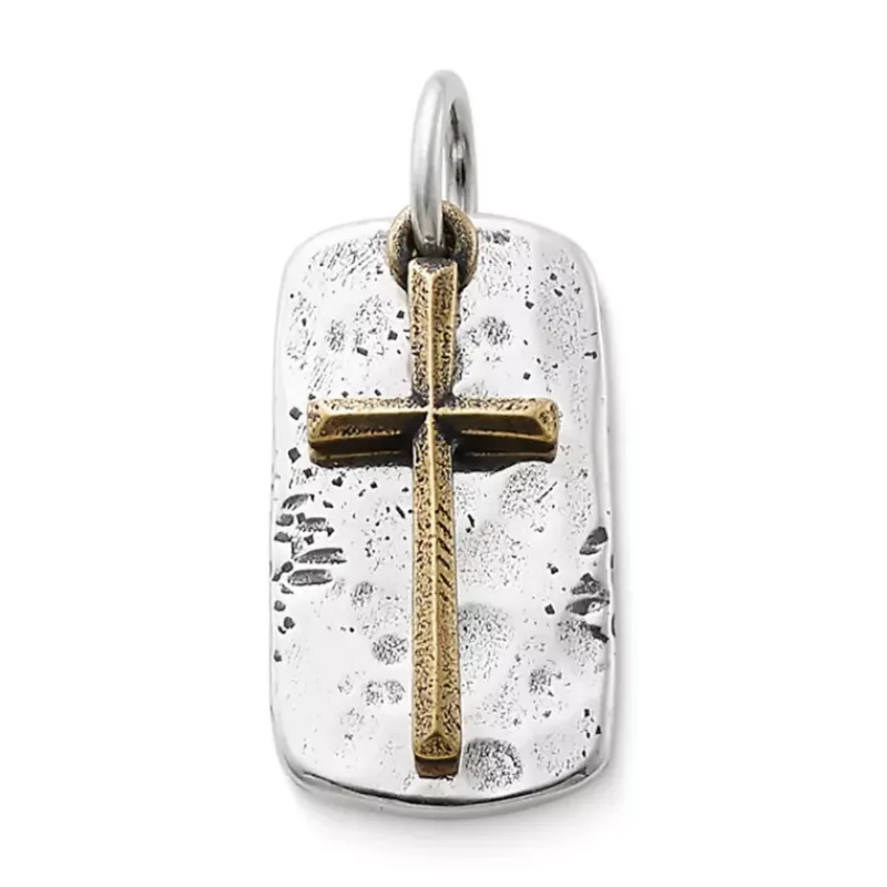 James Avery Artisan Jewelry Faith|Religious Charms-Engravable Tag and Cross Charm