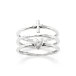 James Avery Artisan Jewelry Thumb Rings|Rings-Faith and Love Ring Set