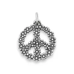 James Avery Artisan Jewelry Nature-Floral Peace Sign Charm
