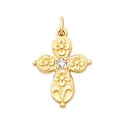 James Avery Artisan Jewelry Nature-Floret Gemstone Cross Charm