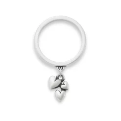 James Avery Artisan Jewelry Dangle Rings|Stackable Rings-Gathered Hearts Charm Dangle Ring