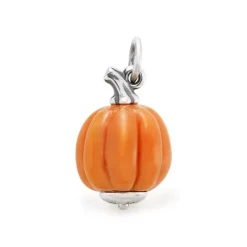 James Avery Artisan Jewelry Art Glass-Harvest Pumpkin Art Glass Charm