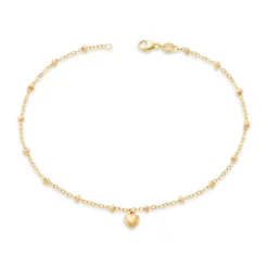 James Avery Artisan Jewelry 14k Gold Bracelets-Heart Drop Anklet