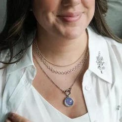 James Avery Artisan Jewelry Charm Holder-Layered Necklaces and Pendant with Changeable Charm Holder