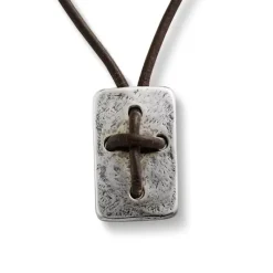 James Avery Artisan Jewelry Faith|Necklaces And Chains-Leather Cross Shield Necklace