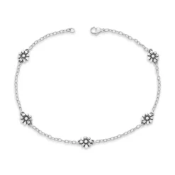 James Avery Artisan Jewelry Anklets|Sterling Silver Bracelets-Margarita Flower Anklet