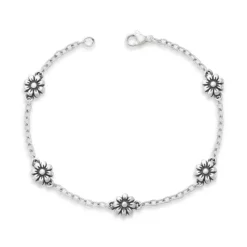 James Avery Artisan Jewelry Link Bracelets|Sterling Silver Bracelets-Margarita Flower Bracelet