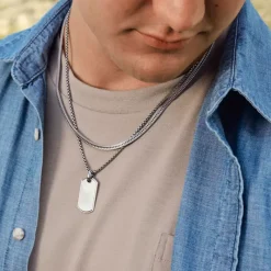 James Avery Artisan Jewelry Men's Necklaces And Chains-Men's Chains and Tag Pendant