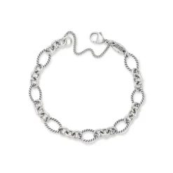 James Avery Artisan Jewelry Charm Bracelets-Oval Twist Charm Bracelet