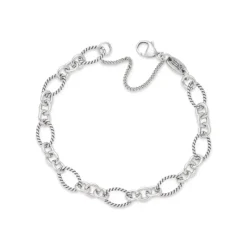 James Avery Artisan Jewelry Sterling Silver Bracelets-Oval Twist Charm Bracelet