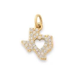 James Avery Artisan Jewelry Gold Pendants-Pave Diamond Deep in the Heart of Texas Pendant