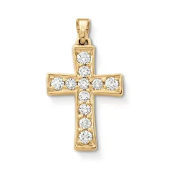 James Avery Artisan Jewelry Pendants|Gold Pendants-Plain Latin Cross Pendant with Diamonds