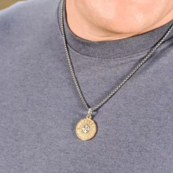 James Avery Artisan Jewelry Men's Necklaces And Chains-Point the Way Charm with Heavy Box Chain
