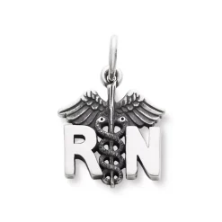James Avery Artisan Jewelry Professions|Men's Pendants And Charms-"RN" Charm