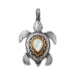 James Avery Artisan Jewelry Mixed Metal Pendants-Sea Turtle Gemstone Pendant