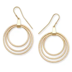 James Avery Artisan Jewelry Drop And Dangle Earrings-Three Hammered Circles Dangle Earrings
